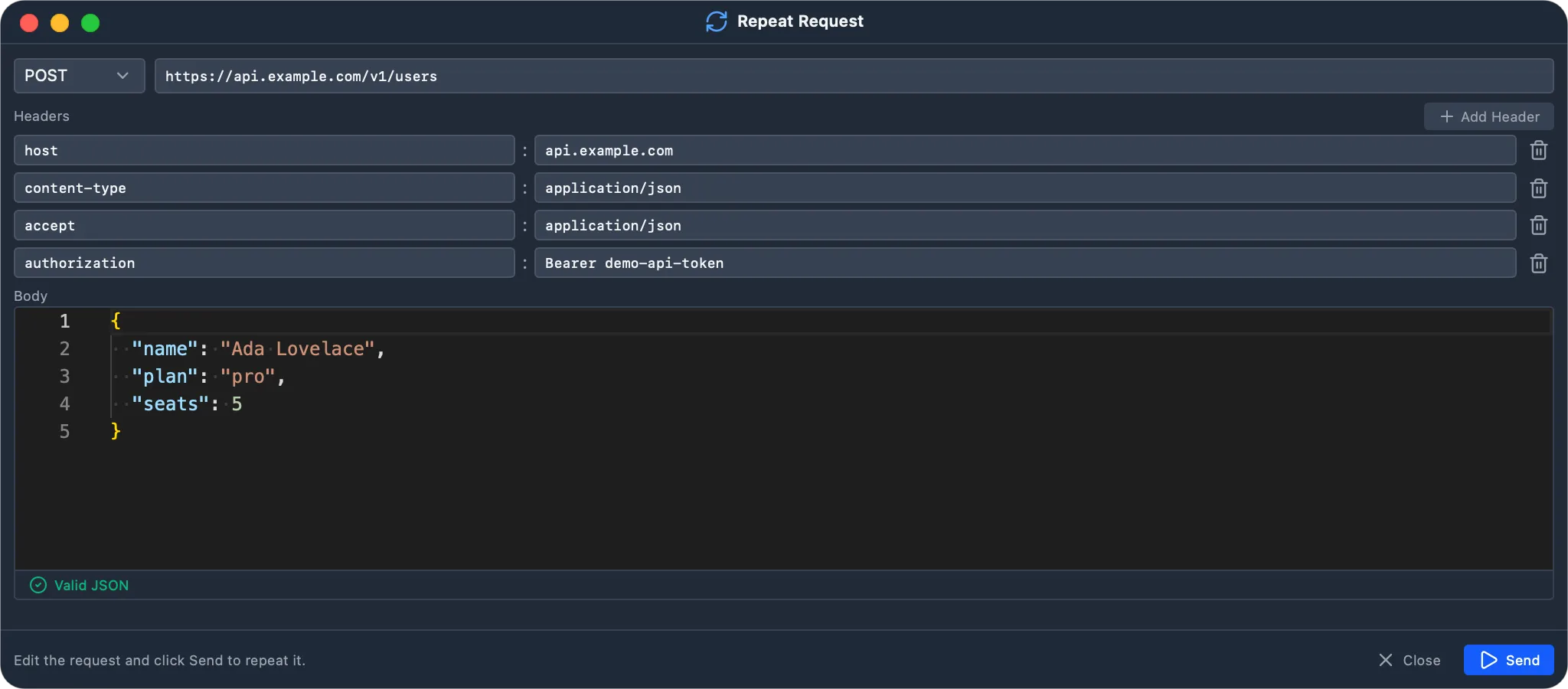 Repeat editor window