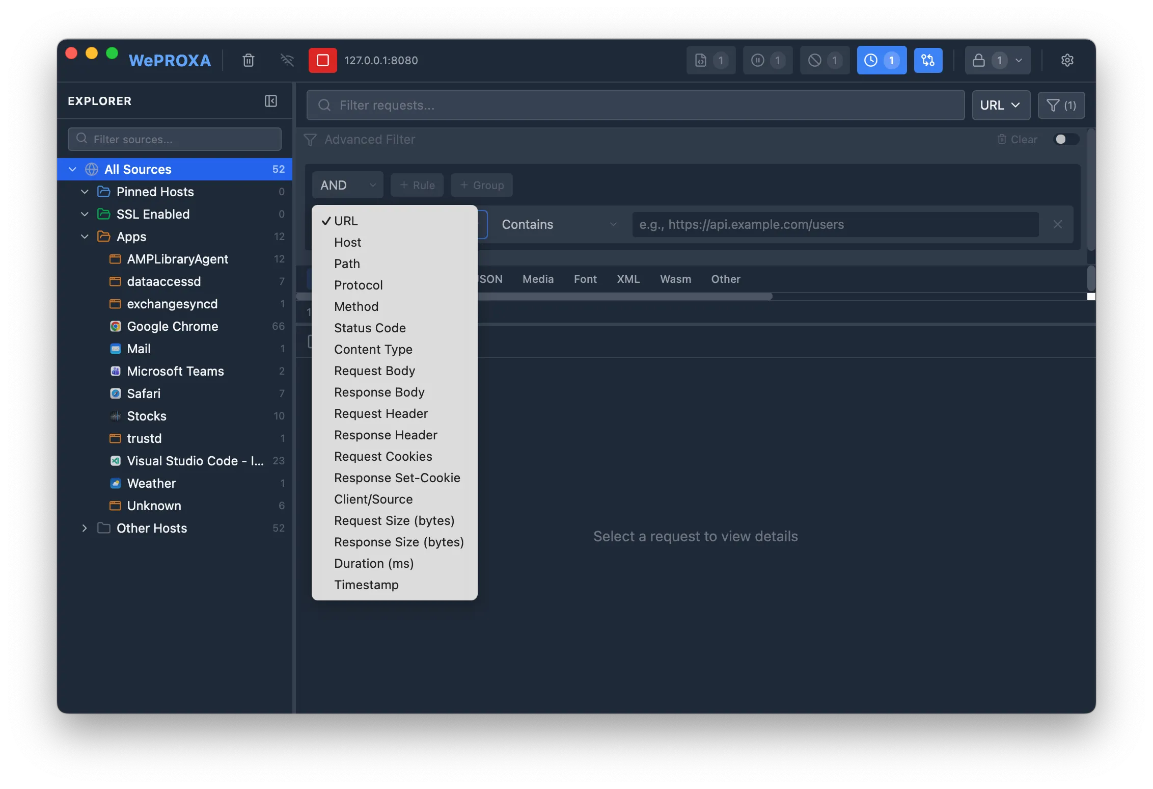 Advanced query filter