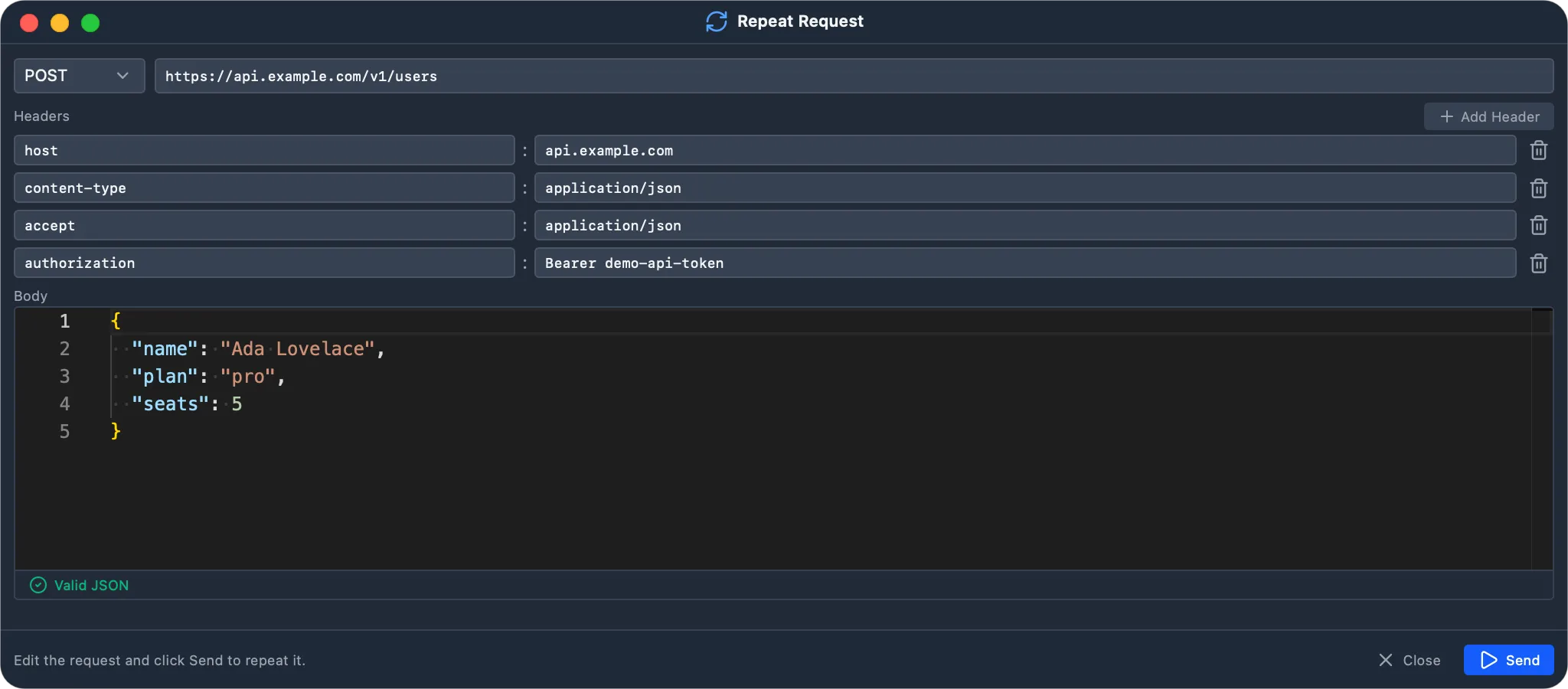 Repeat editor window