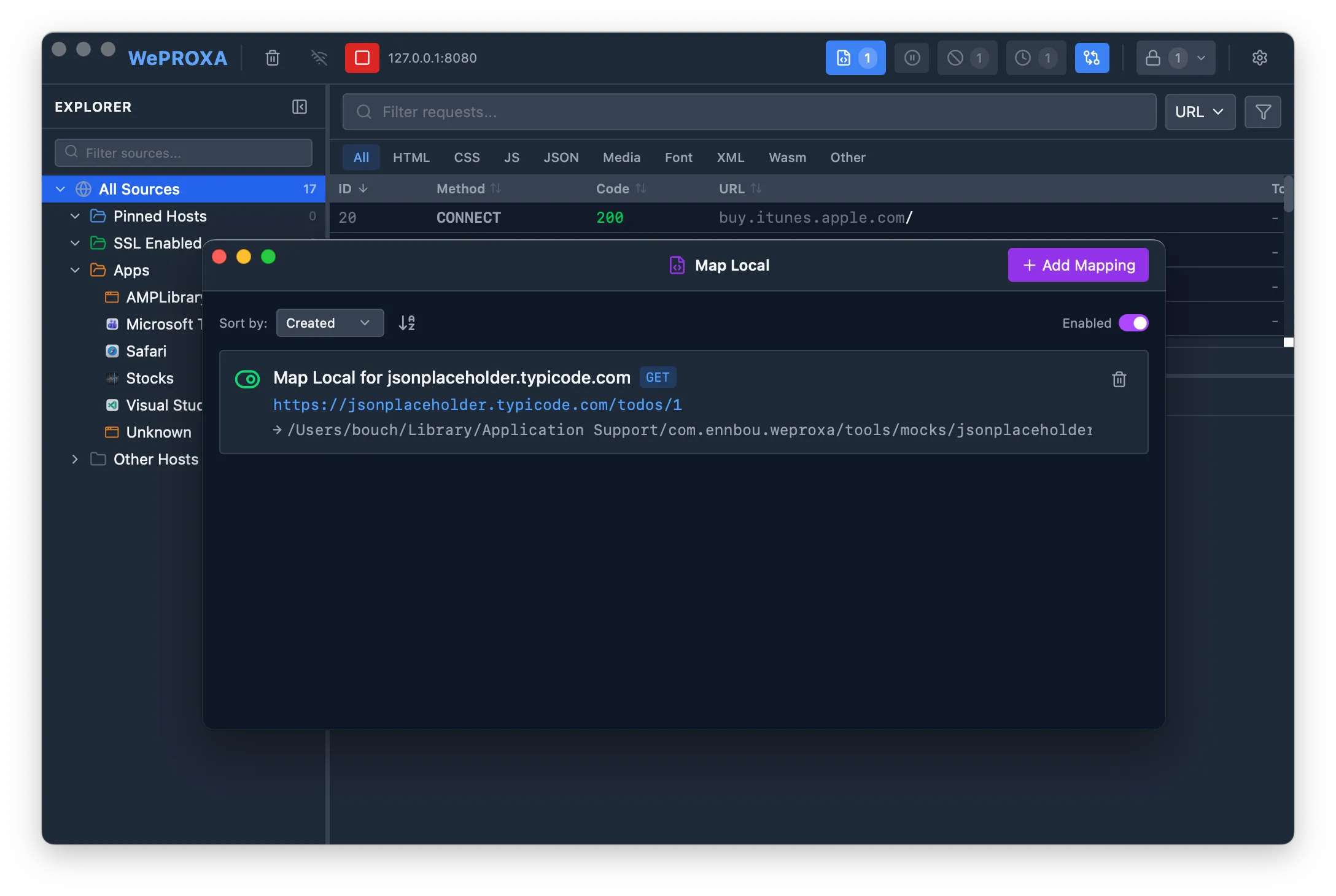 Weproxa Map Local window