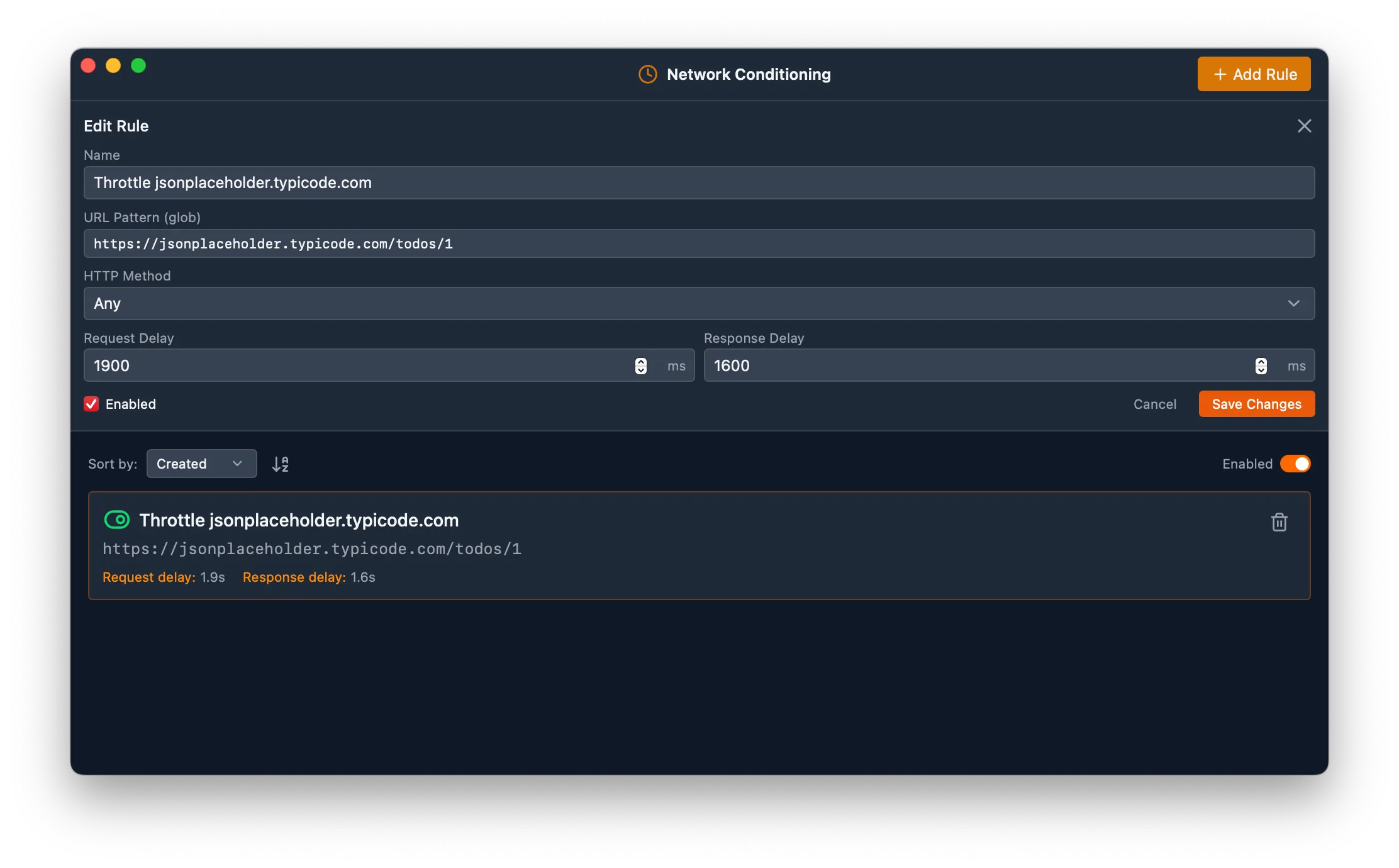 Network conditioning window