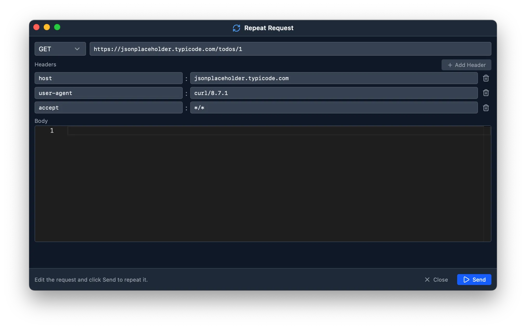 Repeat editor window