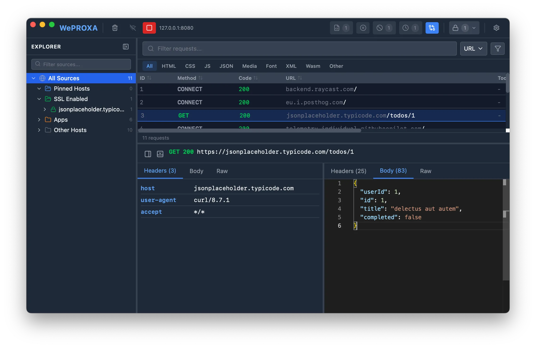 Weproxa startup screen